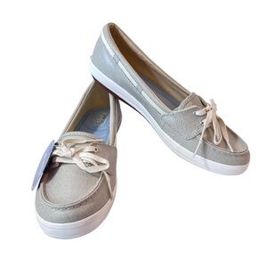 Keds Glimmer Metallic Silver Slip On Loafers Womens Size 9.5 New